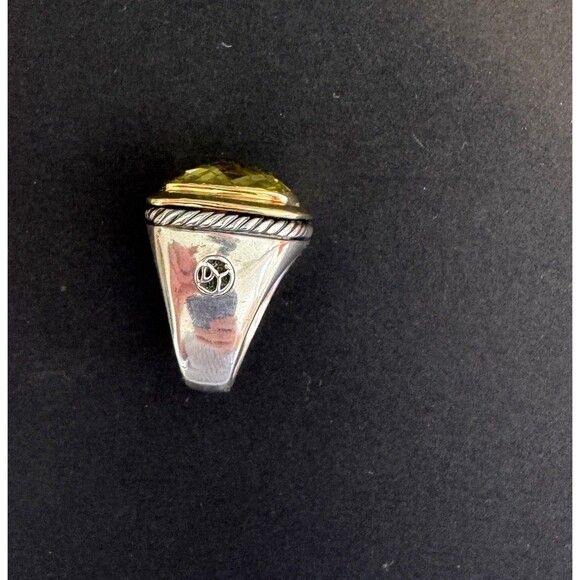 David Yurman 18k Gold 925 Sterling Lemon Citrine Albion Cocktail Ring Size 6.5 - Picture 7 of 9
